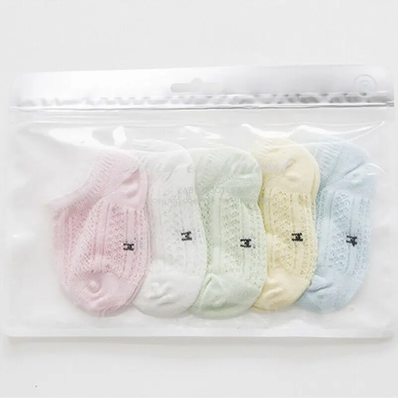 

5Pcs Functional Mosquito Prevention Socks Baby Boys Girls Frilly Bow Lace Short Socks Infant Newborn Toddler Ankle Socks