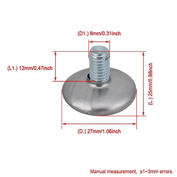 Резьба круглая база Регулируемая Мебель скольжение выравнивание ног пакет 20(6-8 мм - Цвет: 8mm