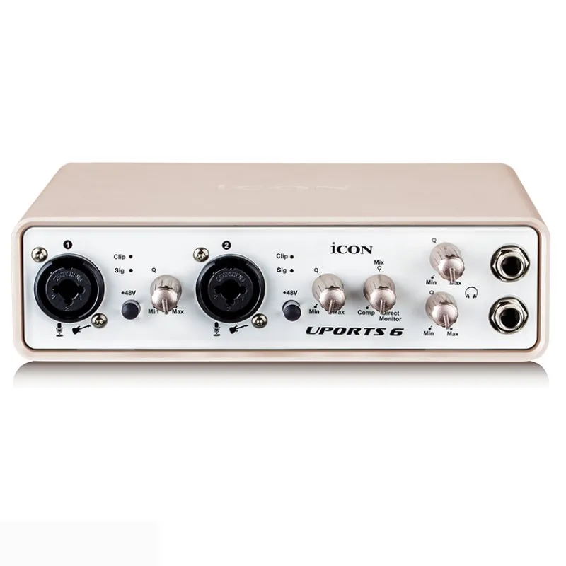

ICON Uports 6 USB recording interface provides an audio input and output USB External Sound card 24-Bit 96/192KHz 4-In/2-Out USB