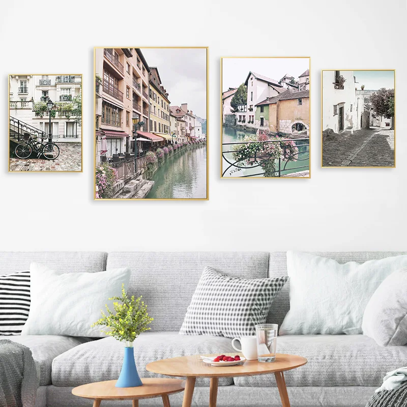 

Retro Architecture Canvas Art Nordic Poster Old House Scenery Decorative Print Wall Painting Scandinavian Decoration Picture