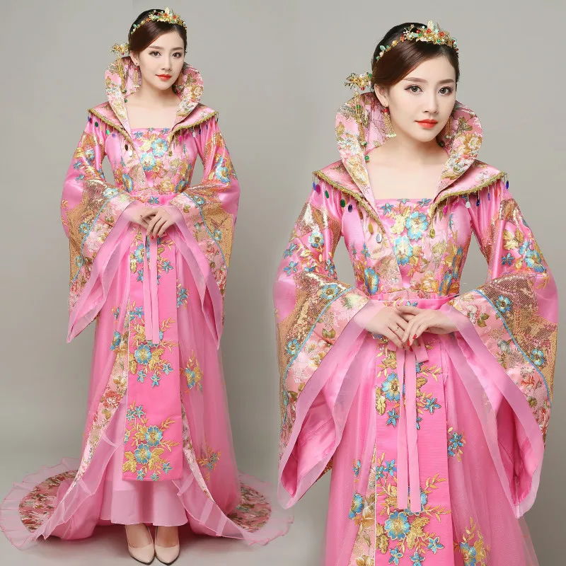 Платье древней королевы династии Тан феи с длинным хвостом костюм одежда императрицы традиционная принцесса древний Китай Королевское женское платье