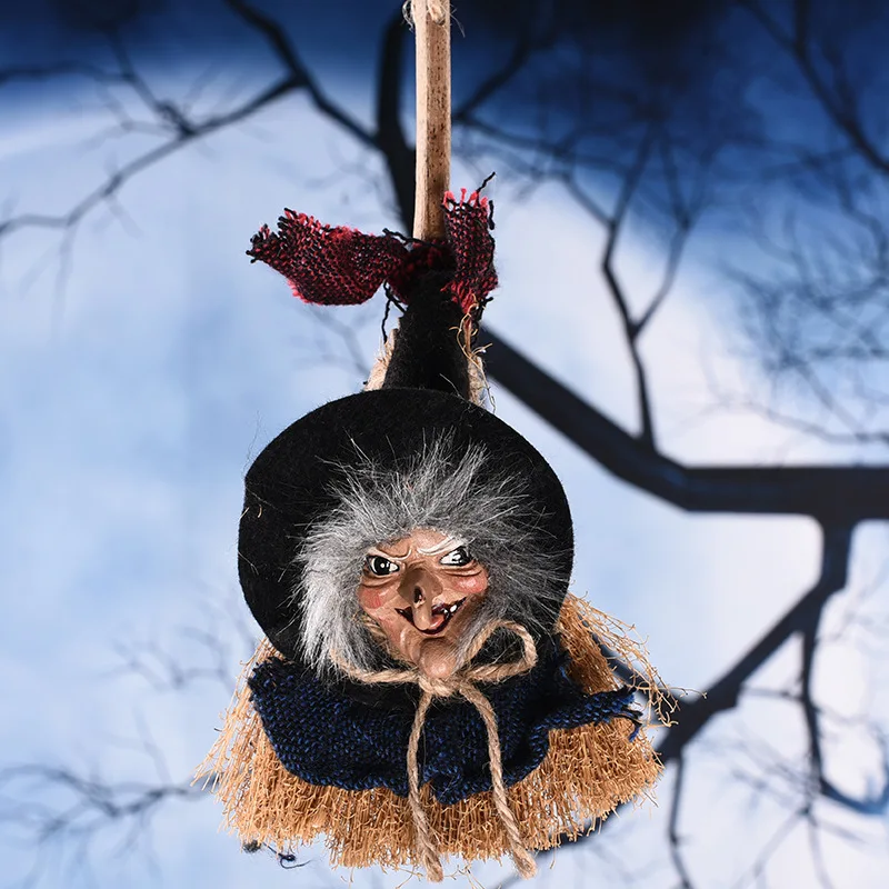 

Halloween Decor Props Witch Besom Pendant String Lights for Yard Party Decor Drying Retro Linen String Lights Trick Pendant 2018
