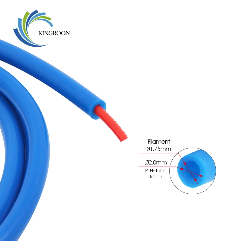 KINGROON 1 метр синяя PTFE трубка тефлоновая труба 3d части принтера 2 мм* 4 мм тефлон для RepRap J-head Hotend Боуден экструдер 1,75 мм 2