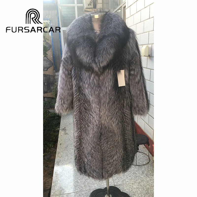 Новая зимняя Женская Шуба FURSARCAR из натурального меха длиной 100 см модная теплая