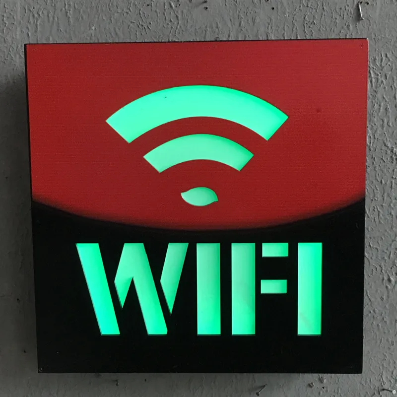 Wi-Fi Светодиодный неоновый светильник без курения с подсветкой, настенный светильник для бара, паба, Настенный декор для кафе, настенные таблички, винтажный Декор для дома - Цвет: Wi-Fi