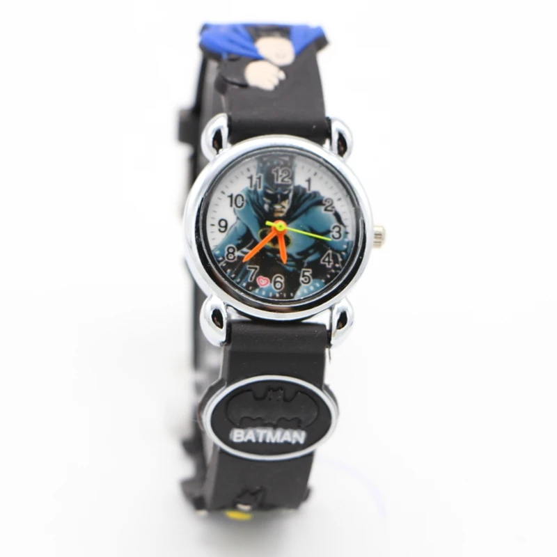 Hot sale fashion Batman Children's cartoon watches purses Students Kids  silicone quartz watch cute boy wristwatches