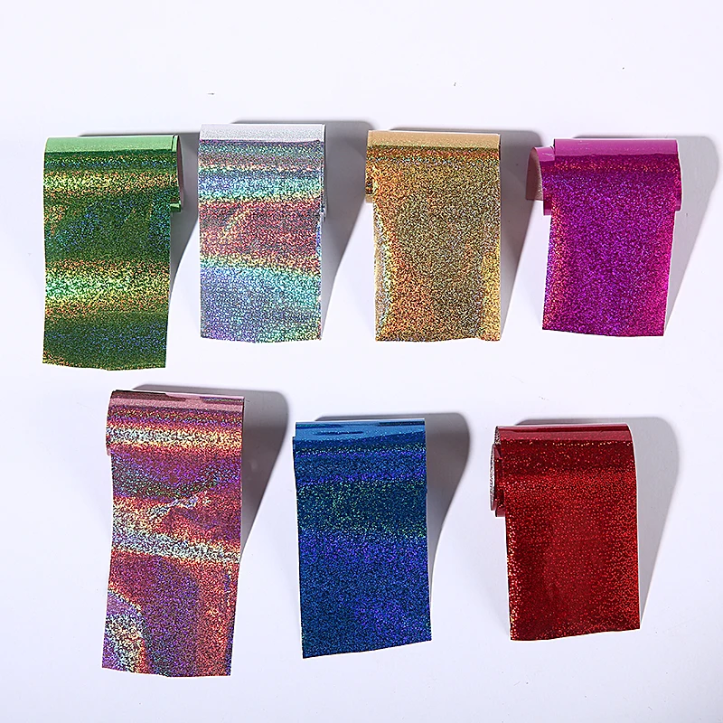 

7colors/set Nail Art Foil Transfer Sticker Silver Fine Sand Glitter Pattern Design Women Fancy Punk Galaxy Transfer Nail Sticker