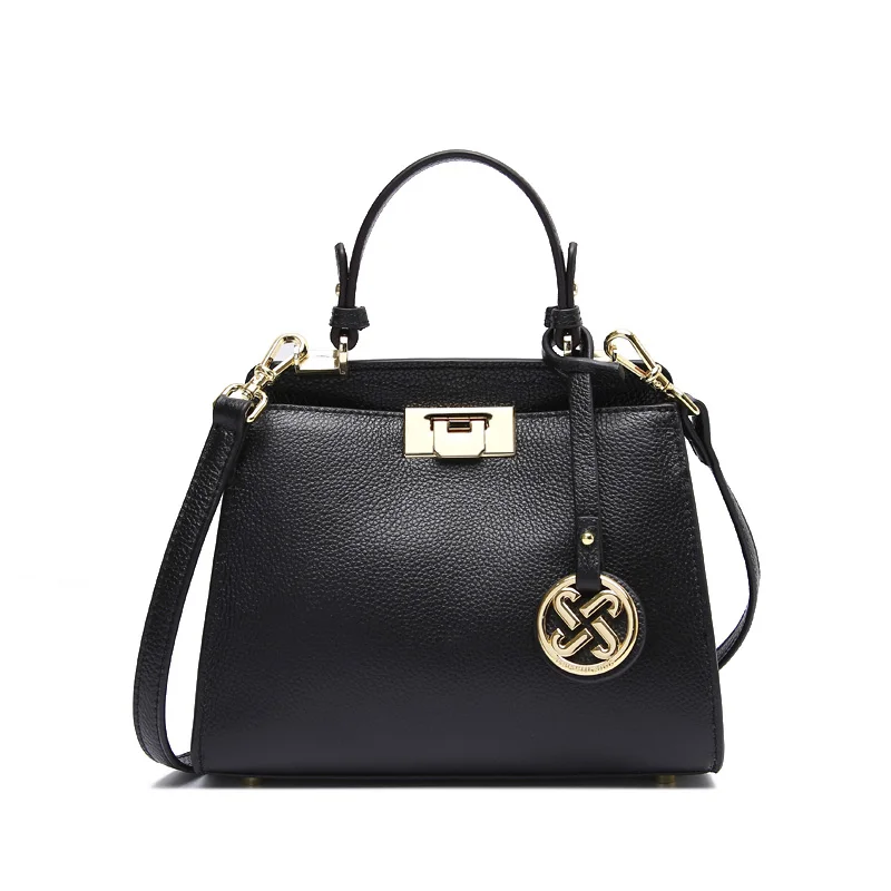 Сумка из натуральной кожи, роскошные сумки, женские сумки, дизайнерские сумки, Bolsa Bolsos Mujer Sac a Main,, Bolsas Feminina Tassen Tote - Цвет: Black