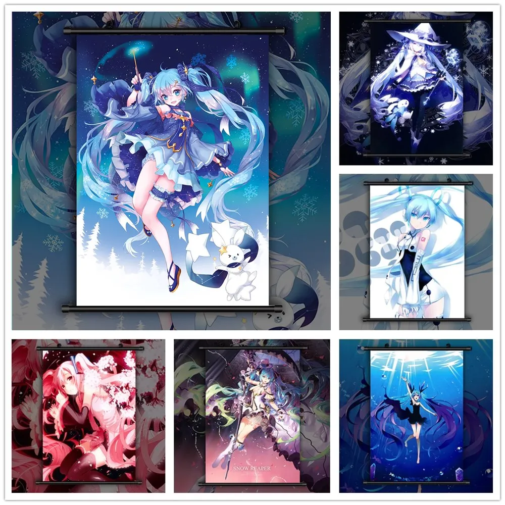 Vocaloid Hatsune Miku Shinkai Shoujo Аниме Манга настенный плакат прокрутка|Рисование и