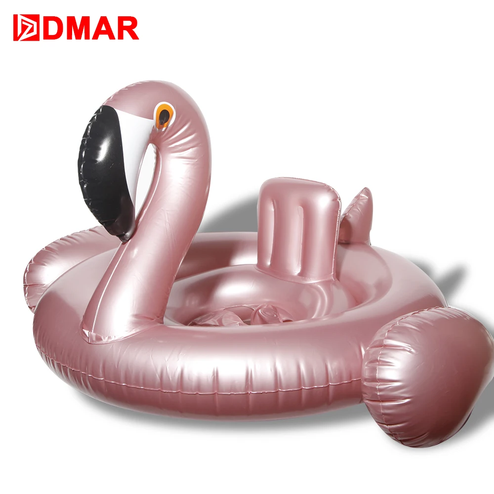 

DMAR Rose Gold Inflatable Flamingo Baby Float Pool Toys for Kids Swimming Ring Baby Ride On Mattress Beach Sea Water Toy Unicorn