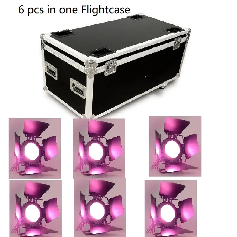 12 шт./партия Cob par led rgbw с барндверь упакована в дорожный кейс