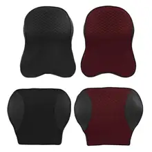 Universal Auto Car Pillow Seat Cushion Neck Pillows Memory Foam PU Leather Headrest Neck Rest Pillow Waist Lumbar Back Support