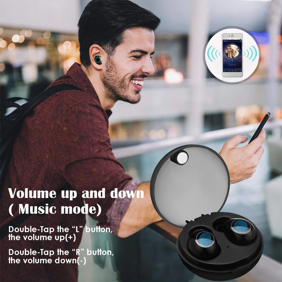 TWS 5 0 беспроводные наушники 3D стерео Bluetooth игровая гарнитура с двойными