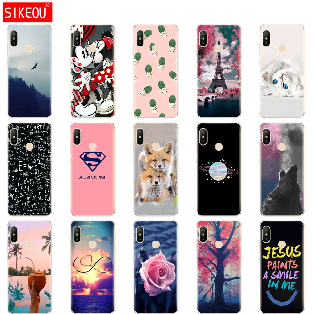 

silicone case For Xiaomi MI A2 LITE Case Soft tpu Back Cover Phone Cases For Xiomi MI A2 LITE Print Painted Shells Bags Fundas