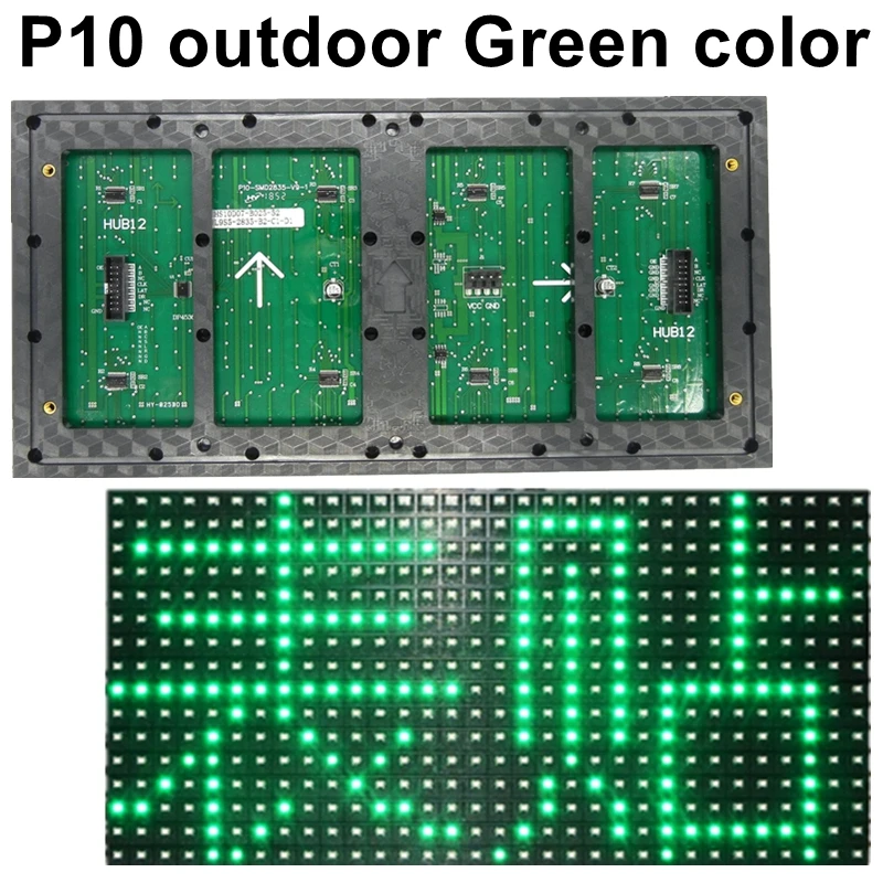 P10 зеленый цвет открытый светодиодный текстовый экран модуль Водопроницаемый; с высокой яркостью 320*160 мм для светодиодный или оконные проемы для рекламы магазина экран