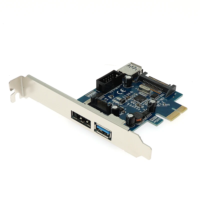 2x USB3.0 Мощность eSATA PCIe карта 9pin USB eSATA PCI-e адаптер конвертер карта с SATA разъем питания