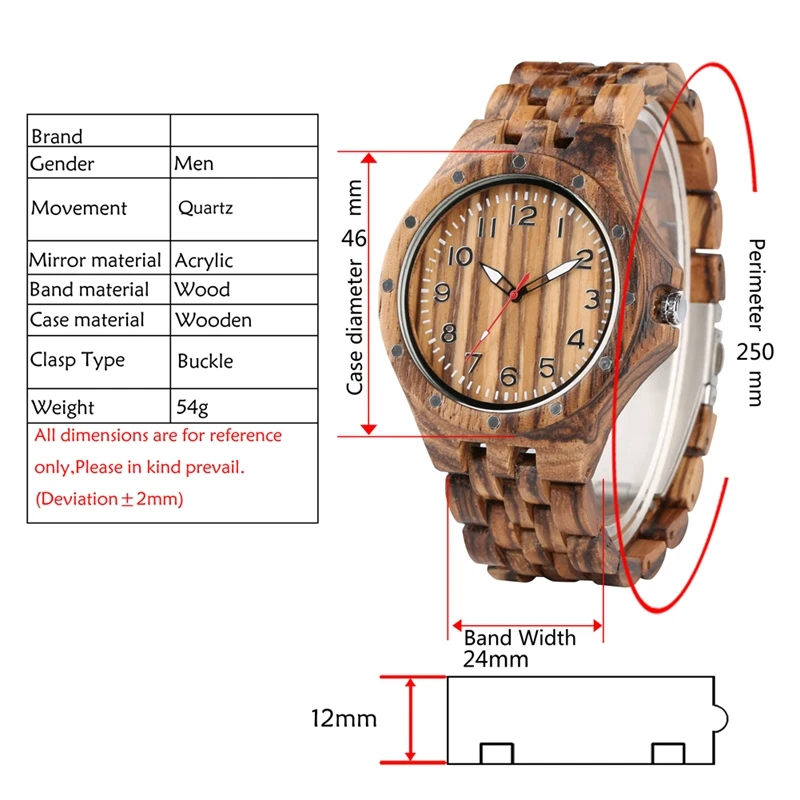 Vintage Wooden Watch Men rivet Case Zebra Wood Watches for Man Hour Clock Full Wooden Bracelet Quartz Wristwatches Gifts Items 2019 2020 2023 (9)
