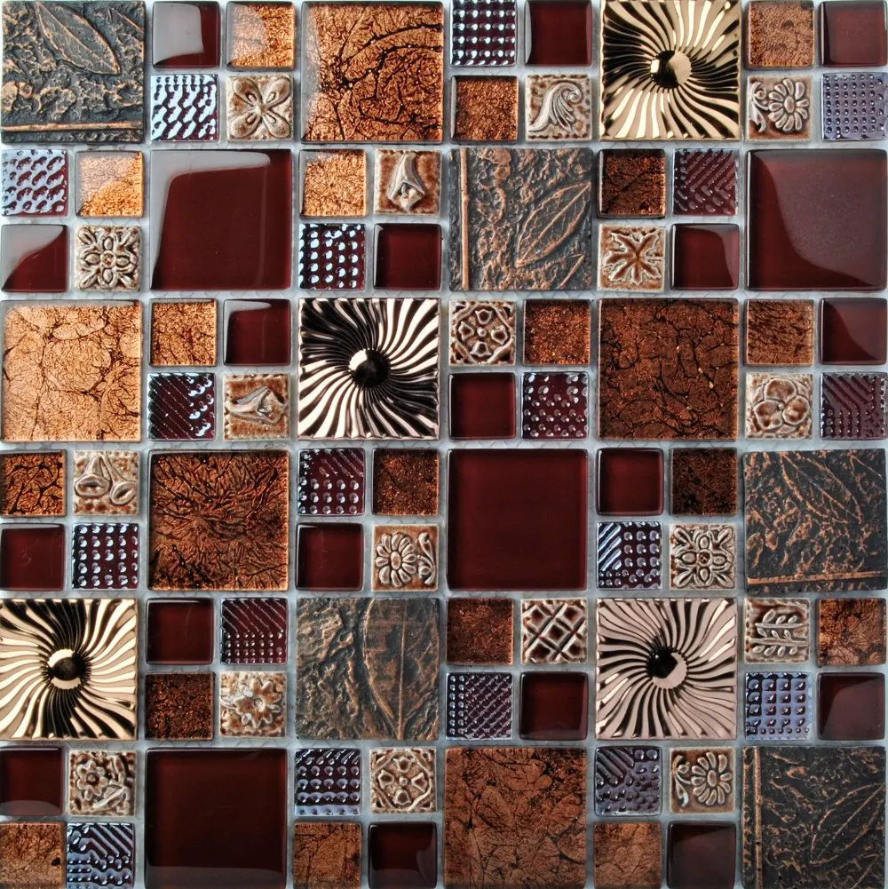 Online kopen wholesale bruin glazen tegel backsplash uit china ...