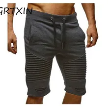 Новые летние Брендовые мужские спортивные для бега облегающие шорты мужские черные короткие брюки для бодибилдинга мужские фитнес шорты для спортзала для тренировок