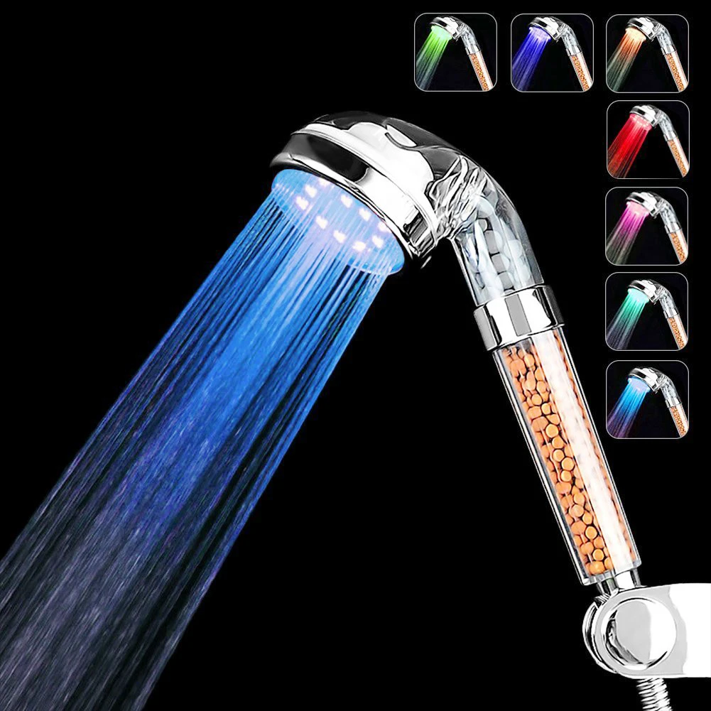 tangan led shower kepala nozzle light shower hemat air keran pancuran pancuran kamar mandi shower led ducha led shower