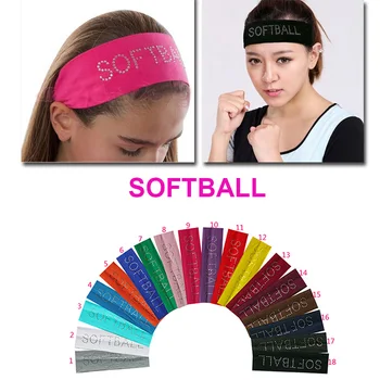 

2 inch Rhinestone "SOFTBALL" "BASKETBALL" "VOLLEYBALL" Cotton Stretch Headbands