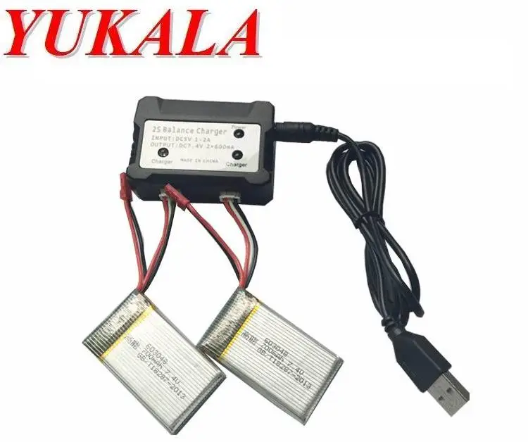 YUKALA 7,4 V 700 mAh/1000 MAH 25C Lipo батарея для X600 F46 модель самолета JXD391V Lipo батарея 2s 7,4 V 700mAh 603048