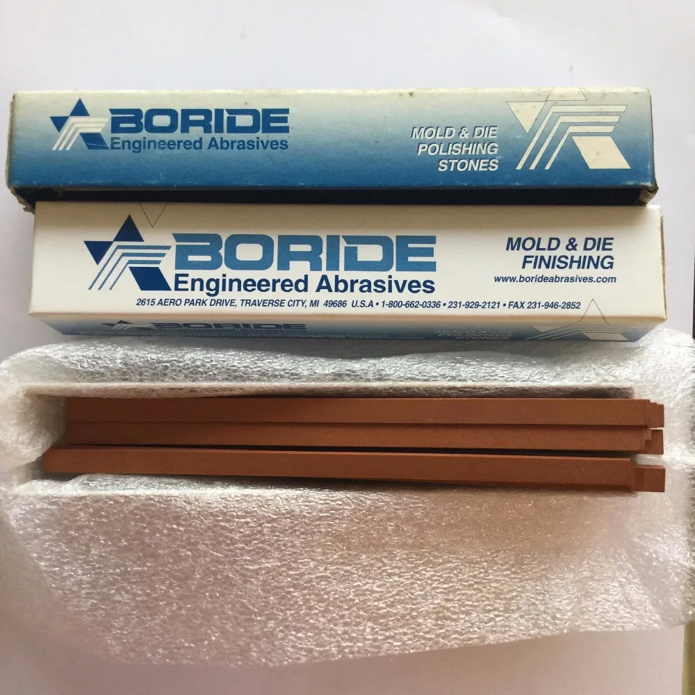 

Free Shipping 1/4*1/2*6" AS-9 320# Original USA Boride Engineered Abrasive Tools Mold & Die Polishing Stones 12Pcs/Box