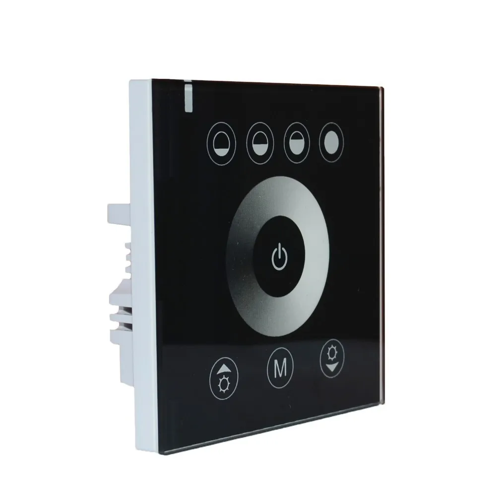 

New single color touch panel dimmer controller white/black Home Wall Light Switch For LED Strip Tape