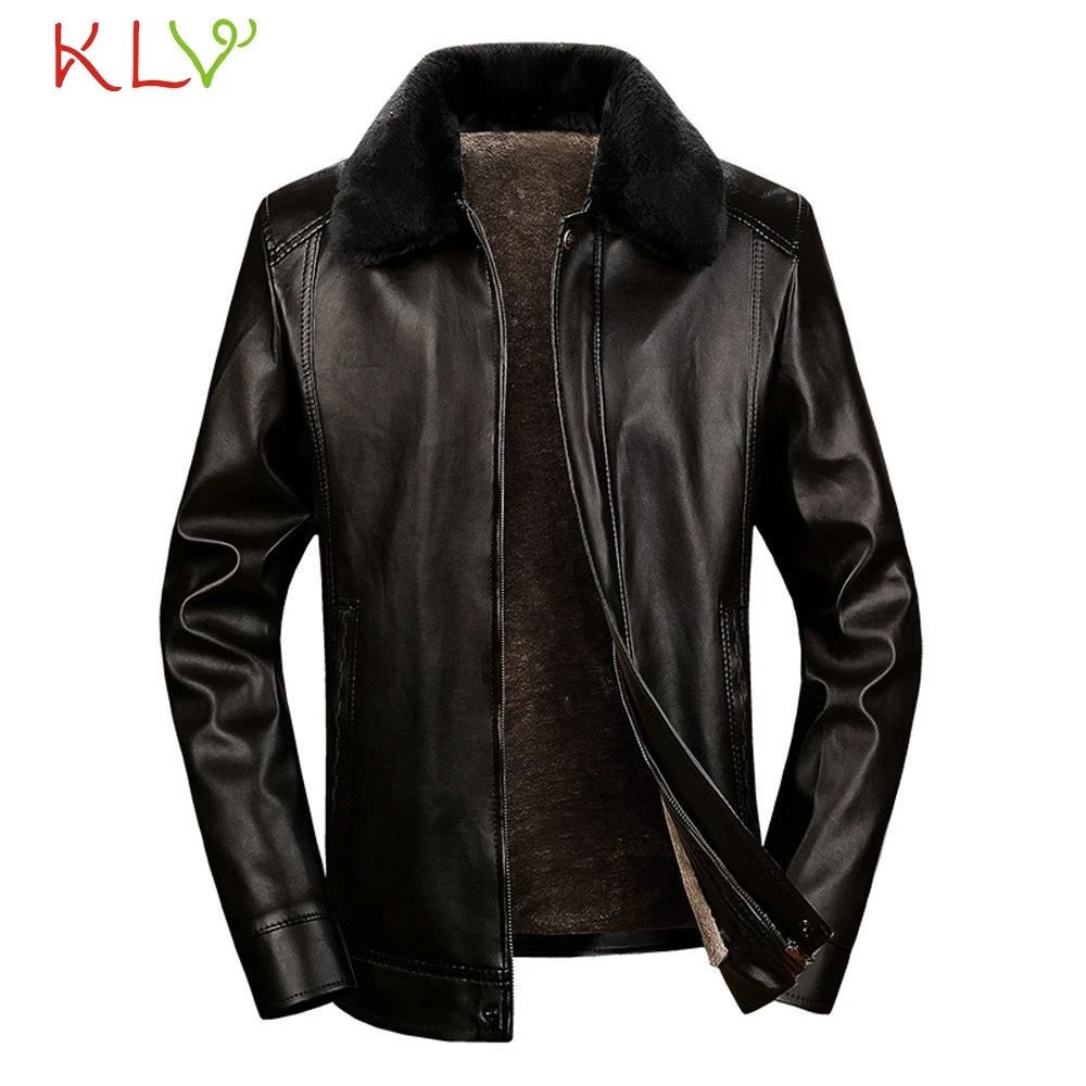 Мужская зимняя куртка 5XL зимнее кожаное плотное повседневное пальто на молнии