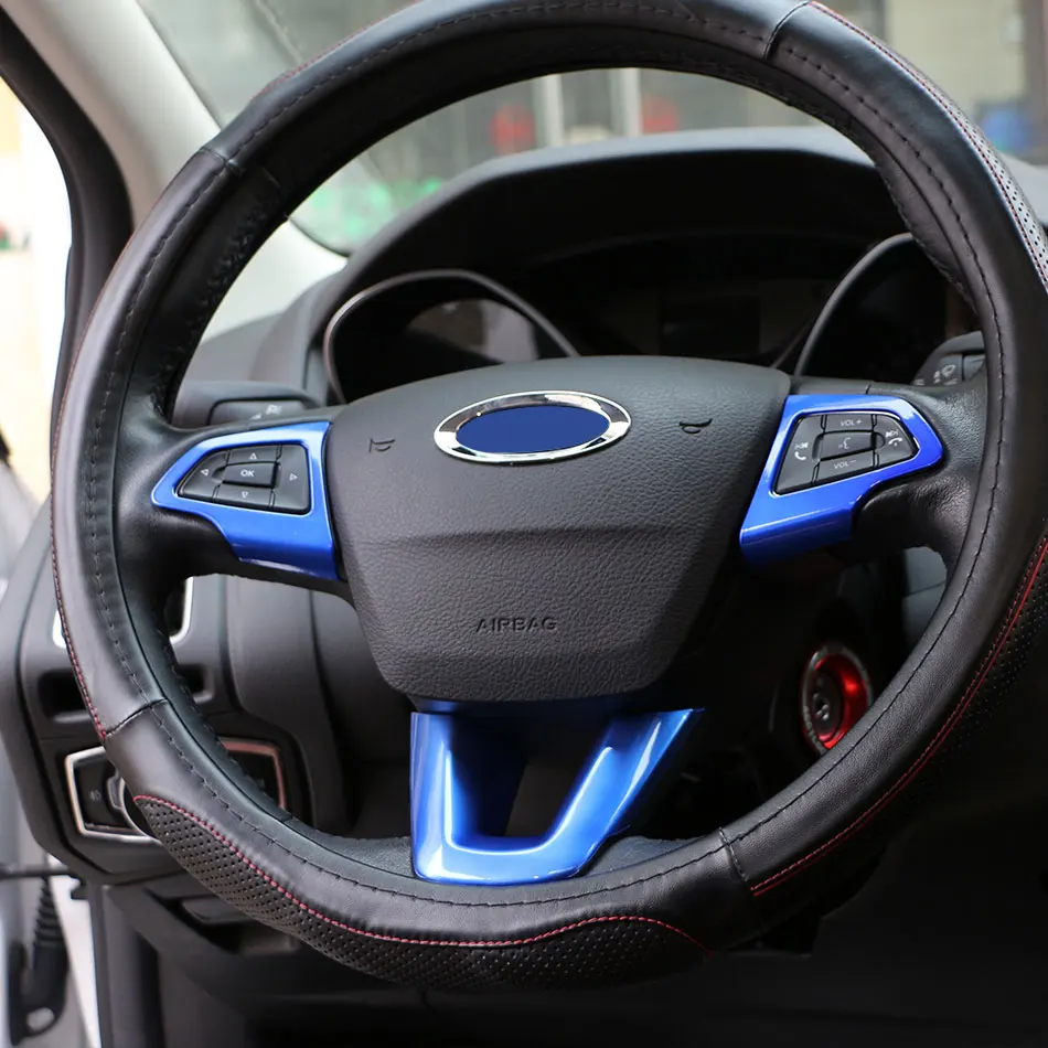 Zlord ABS Хромированная Защитная крышка рулевого колеса накладка наклейки для Ford Focus 4 MK4 Ecosport Kuga Escape запчасти
