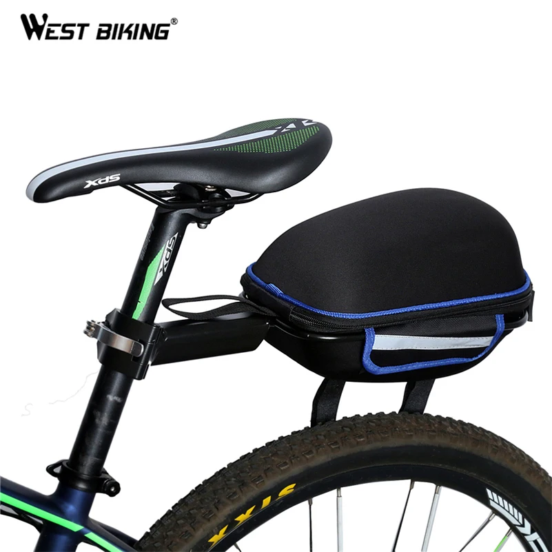 Top WEST BIKING Cycling Bag Bike Rear Bag Reflective Waterproof Rain Cover Mountain Bike Cycling Tail Extending Saddle Bicycle Bag 2