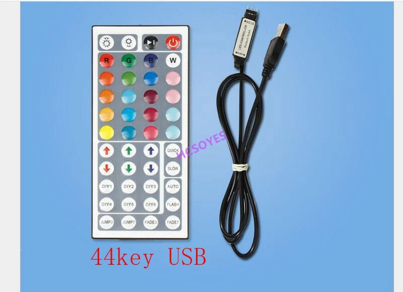 24key/44key двухголовый Инфракрасный USB беспроводной мини ИК РЧ пульт дистанционного управления RGB светодиодный DC5V-24V одной карты для ws2812b 5050 полосы