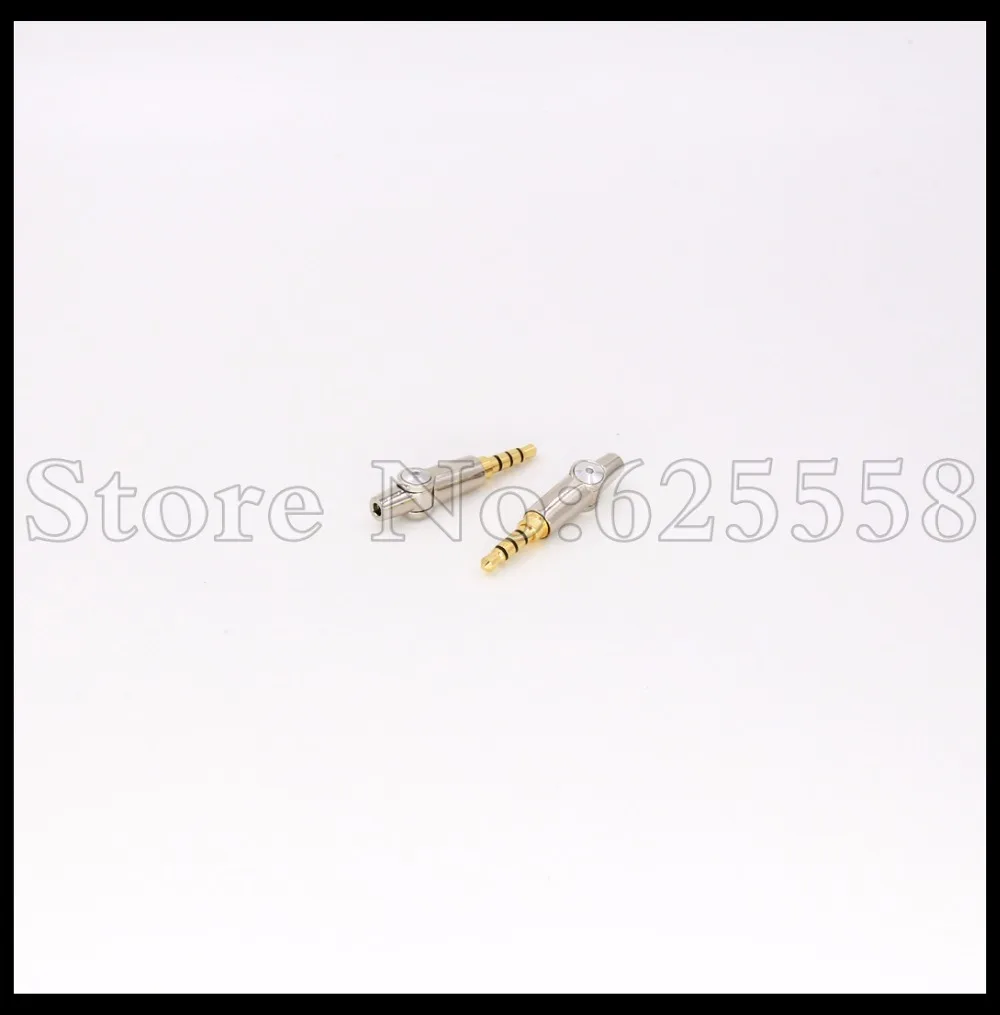 2pcs Copper Gold Plated 3.5mm Male Mini Jack Plug soldering 3.5MM plug double outlet hole Repair Headphone Cable Solder | Электроника