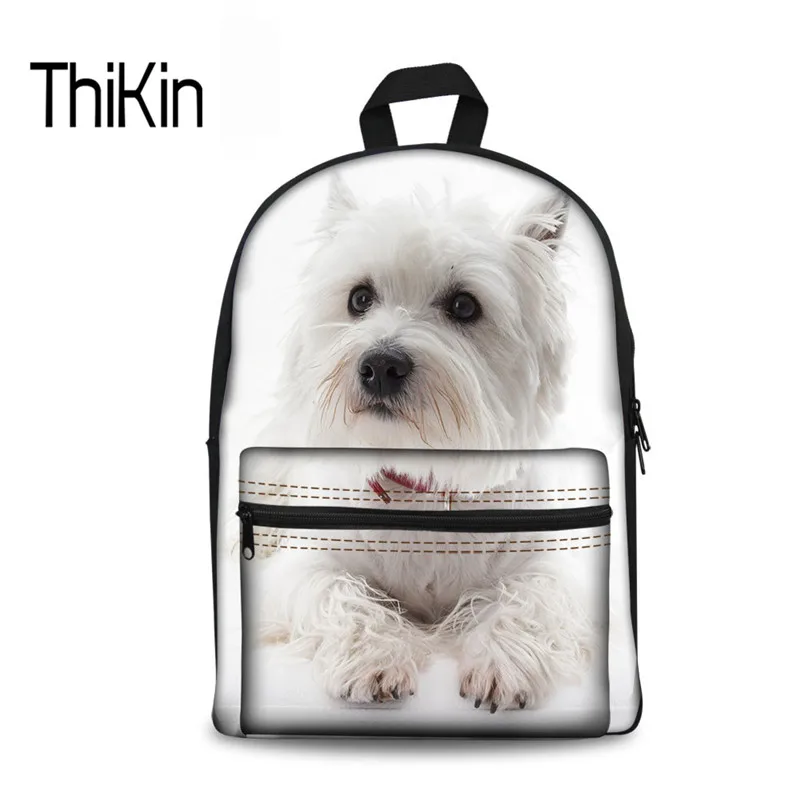 THIKIN Fashion Canvas School Bag Backpacks West Highland White Terrier