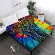 Tribal Elephant Prine Bed Sheets Colorful Animal Fitted Sheet Soft Bedclothes Deep Pocket Mattress Cover Elastic Band D15 Tribal Elephant Prine Bed Sheets Colorful Animal Fitted Sheet Soft Bedclothes Deep Pocket Mattress Cover Elastic Band D15