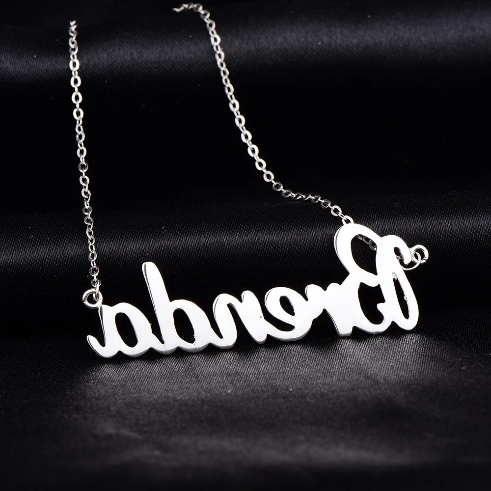 Stainless steel Personalized Name Necklaces Women Necklaces & Pendants Name Custom Nameplate Necklace Jewelry Gift Dropshipping (7)