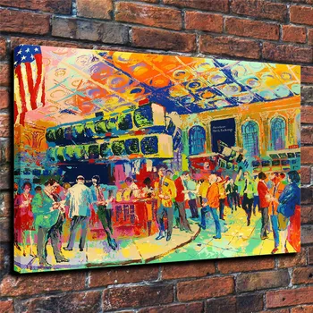 

LeRoy Neiman HD Print Modern Abstract Stock Exchange Oil Painting on Canvas Poster Wall Art Picture for Living Room Home Decor