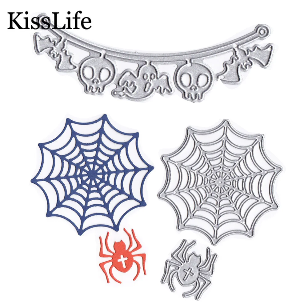 

2019 New Spider Cobweb Metal Cutting Dies Bat Halloween Dies for Scrapbooking and Card Making Alinacrafts Christmas Metal Dies
