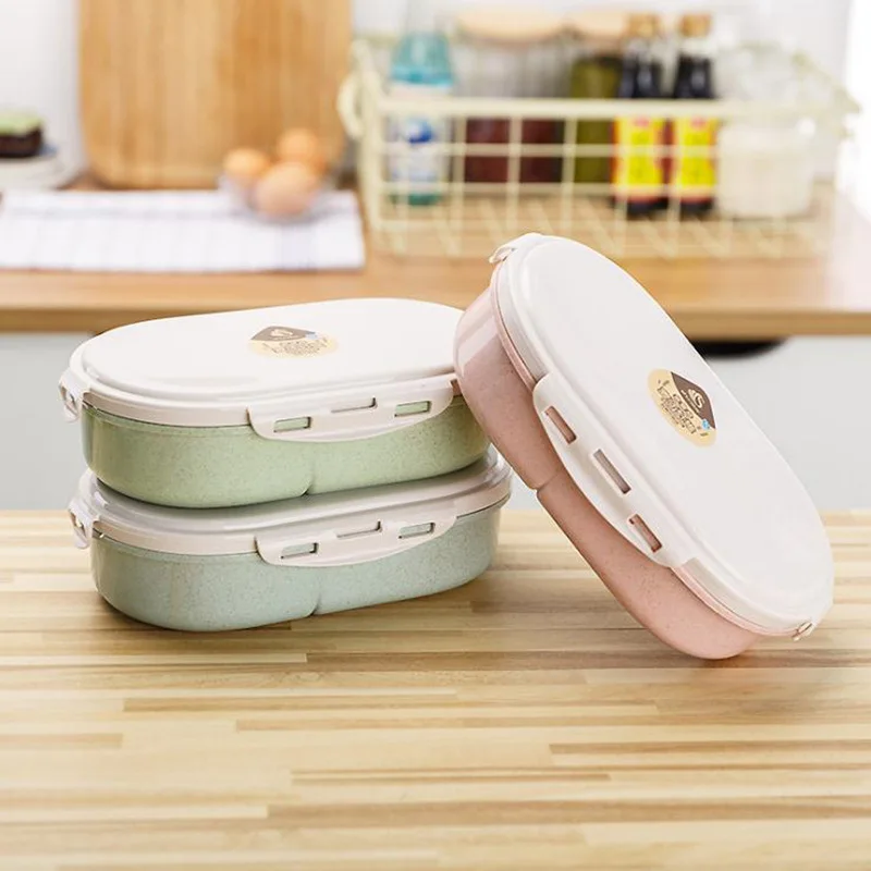 

Lunch Box Wheat Straw Bento Boxes Children Dinnerware Food Fruit Salad Snack Storage Container Lunchbox Dropshipping