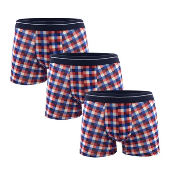 

Boutique Plaid Cotton Boxershorts Underwear Men Sexy Algodon cueca masculina breathable marca boxer calzoncillos homme underpant