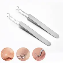 Полезный прямой изгиб изогнутая черная головка акне клип пинцет прыщи удаление акне набор Инструменты для очистки лица