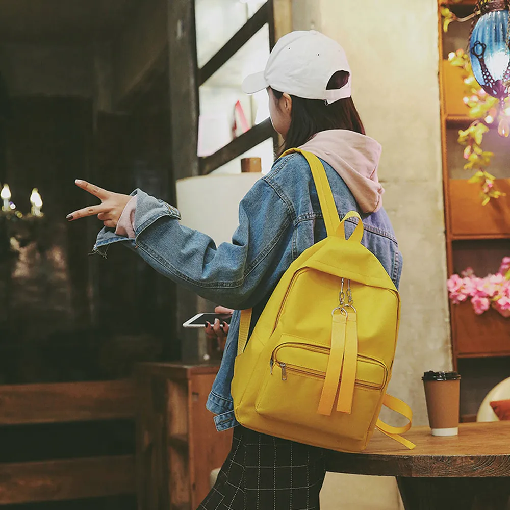 

Women's Fashion Candy Colors Backpack Shoulder Bags Female High Quality Solid Color Bags Ladies Versatile Travel Bags School Bag
