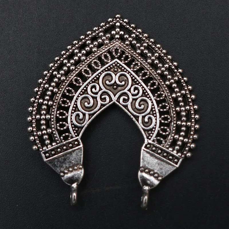 

WKOUD 6pcs Antique Silver Retro Metal Heart-shaped alloy Connectors Necklace Earrings DIY Handmade Jewelry Charm Findings A1737