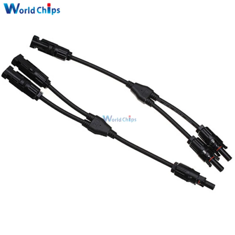 

MC4 solar photovoltaic Panel Adaptor Cable connector 2 branch Y type 3 way plug Parallel connection of battery plate assembly