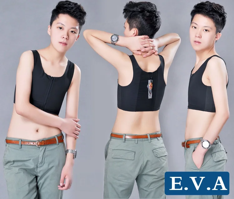 Lesbian Transgender Binders Corset Zipper Tomboy Women Flat Breast