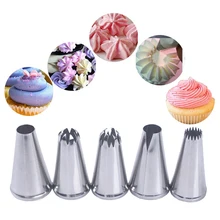 5 шт./компл. из нержавеющей стали DIY наконечники для трубопроводов насадка для торта Кондитерская крем насадка для печенья формы инструменты для украшения торта