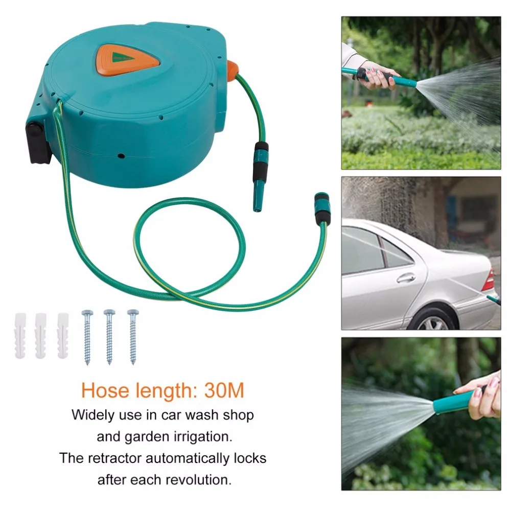 

New 30M Air Hose Reel Drum Water Drum Garden Hose Powerful Auto Rewind Automatic Hose Reel High Performance Rolling Machine