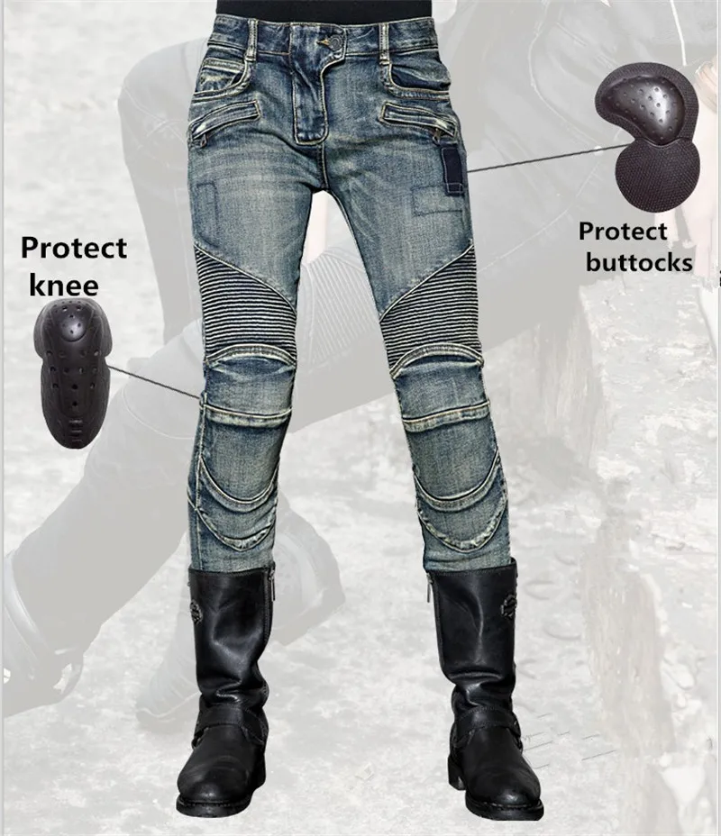 Women's Slim Straight Jeans uglyBROS Motorcycle Jeans Protective Motorcycle Trousers Motor Pants Size: 25 26 27