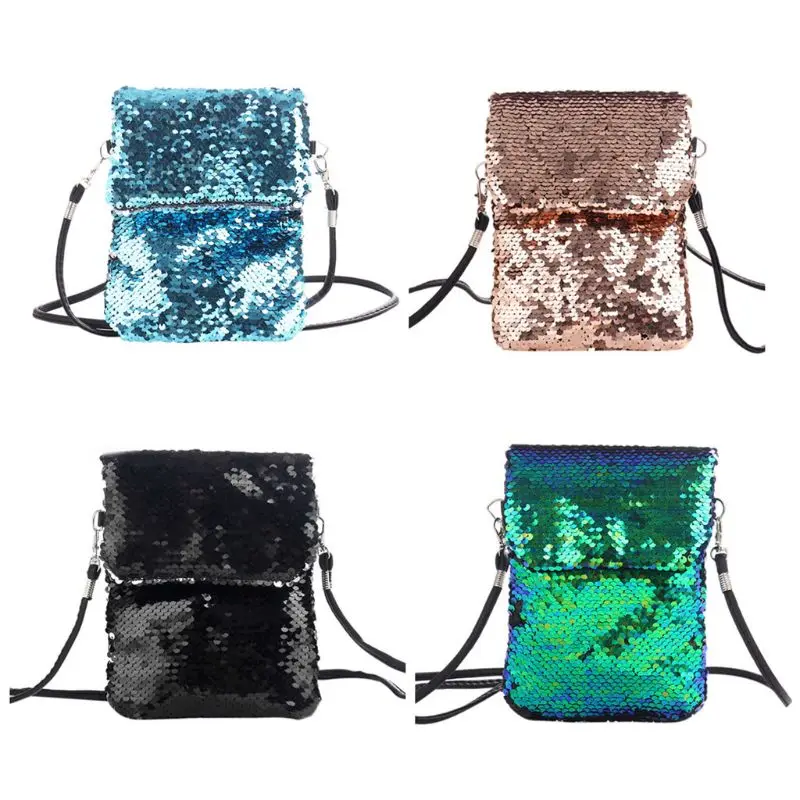 

Women Sequins Crossbody Mobile Phone Shoulder Bag Pouch Case Mini Handbag Card Holder