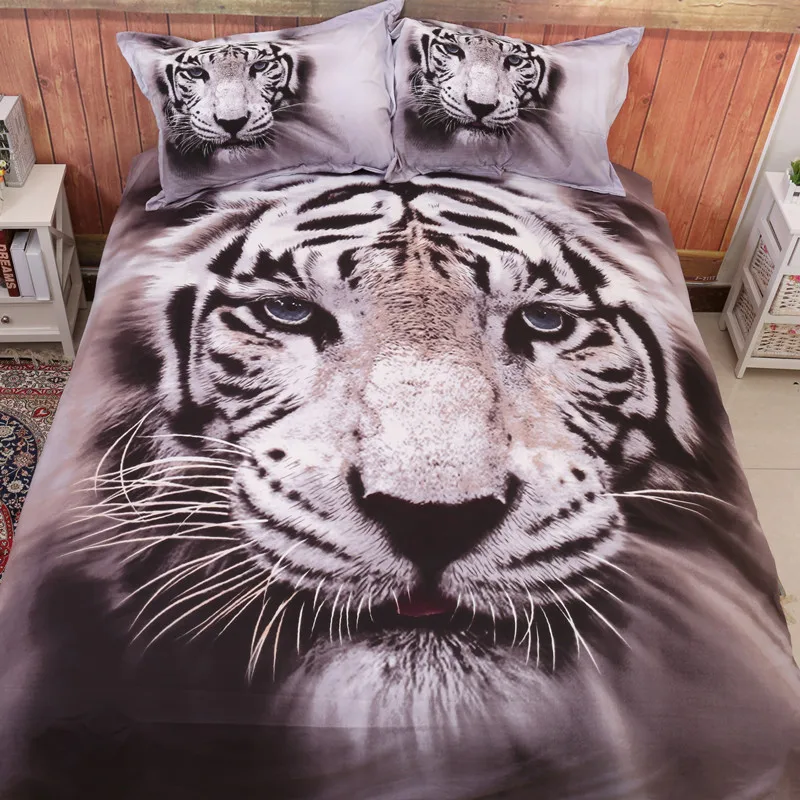 

3D tiger bedding sets printing duvet cover set ukqueen king Size designer bed sets polyester/cotton bedline home Textiles